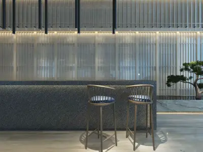 Two-Story Lobby and Lounge Interior 3D model