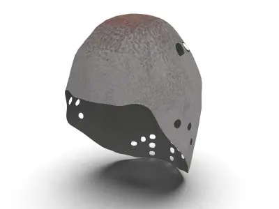Low-poly rock style hockey goalie mask Low-poly 3D model
