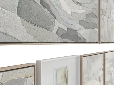 Abstract Painting Frame Set 07 3D model