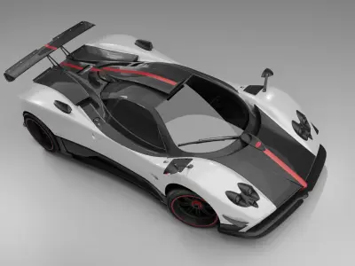 Pagani Zonda Cinque Low-poly 3D model