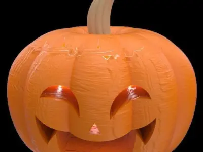 9 decorative pumpkins for Halloween season 3d model 3D model