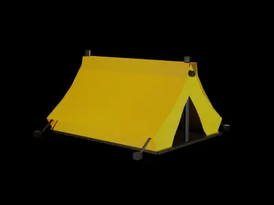 Stylized tent Free low-poly 3D model