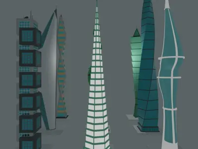 Towers  Free low-poly 3D model