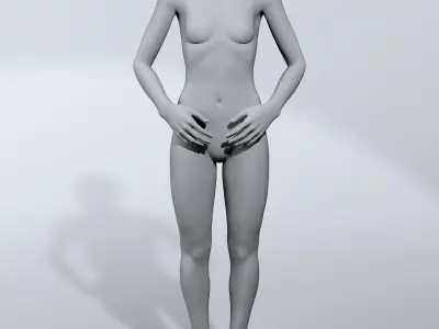 luxury female fashion mannequin set 2 Low-poly 3D model