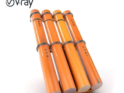 Bamboo Tube Model Pack  Versatile Decorative Set Low-poly 3D model