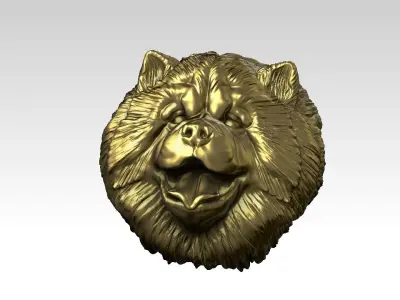 Chow chow  head  pendant 3D print model