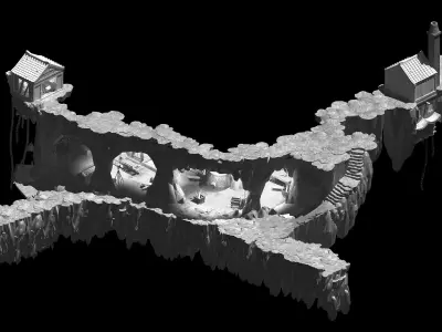 Game Mountain Architecture - Blacksmith House 12 3D model