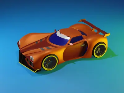 Low-Poly Racing Car Low-poly 3D model