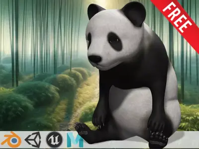Bamboo Buddy 3D Panda free Model Low-poly 3D model
