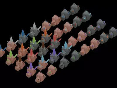 Editing Low Poly Mining Camp Modular Asset Pack Low-poly 3D model