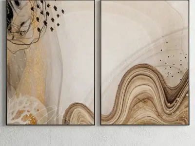 Plaster Two Photo Frame E-35 Low-poly 3D model