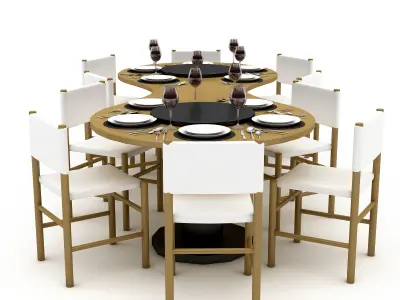 dining table 009 model Low-poly 3D model