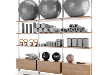 Home Gym Yoga Fitness Decoration Set 60 3D model