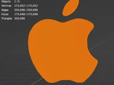 Apple 3D Logo Low-poly 3D model
