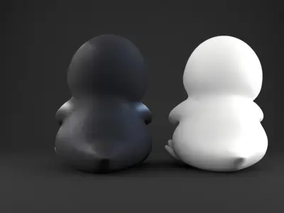 Cute Loved penguin 3D Model Heart Hands STL for Decoration 3D print model