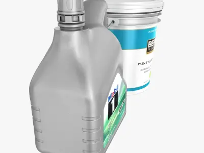 mobil 1 car engine oil and behr interior paint 3D model
