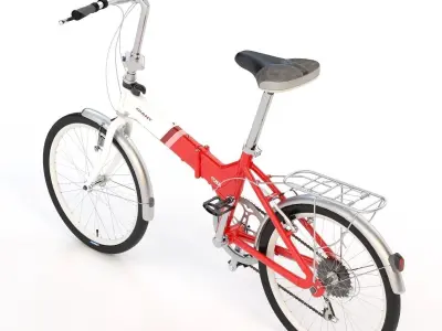 Giant Fd806 Lightweight Red-White Folding Bicycle 3D model