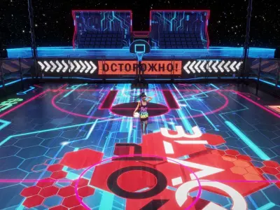 Futuristic  Scifi Space Basketball court 3D model