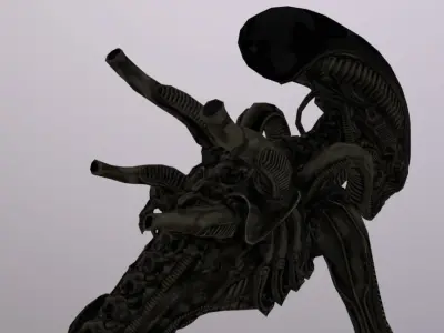 Alien Biped Drone Rigged Low-poly 3D model
