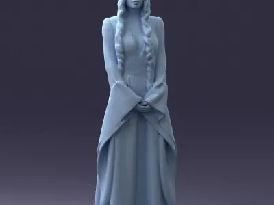 000306 Fantasy Lady in Burgundy Dress 1105 3dp 3D print model