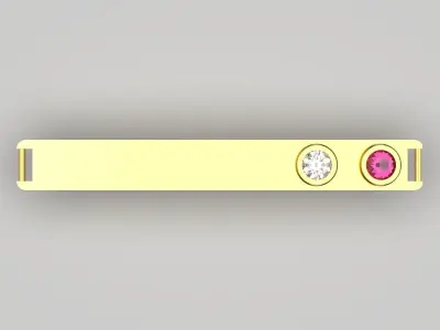 Luxury bracelet link with diamonds and rubies model bg0043 3D print model