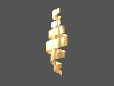 Spiral Ribbon Floating v1 001 Low-poly 3D model