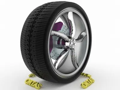 ORTAS CAR WHEEL RIM 133-134 GAME READY WHEEL 3D Model Pack