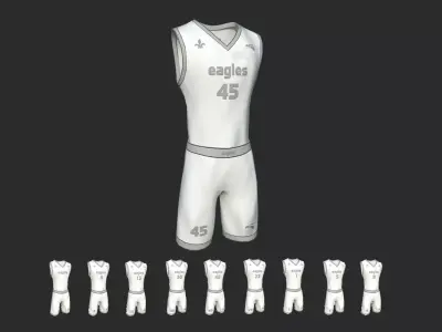 Basketball Fantasy Team Eagles Uniform - Character Design Low-poly 3D model