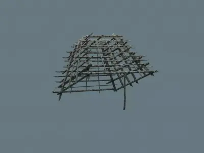 Low-Poly Trap wooden structure Low-poly 3D model