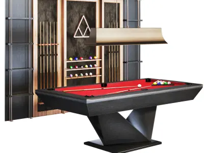 Billiards03 pool table set Low-poly 3D model