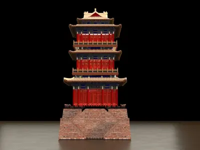 Chinese ancient house 3D model 46