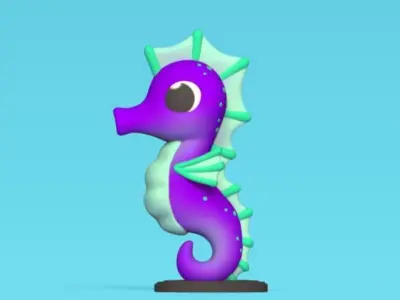 Seahorse Cartoon 3D print model