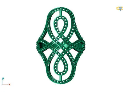 Vintage Womens Diamond Ring Women Rings 3dmodels 3D print model 3D print model 26
