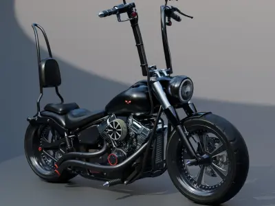 Custom Bike Red Eyes Skull Motorcycle 3D model