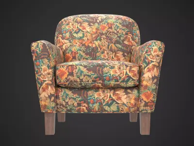 Vintage Armchair 3D Model Textured FBX OBJ Blend 3D model