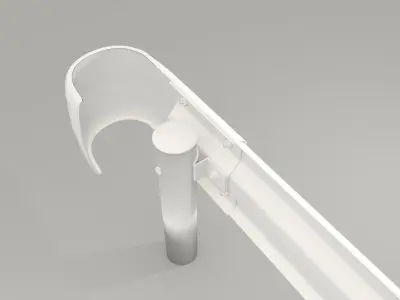 Guardrail curved - japanese - high poly 3D model