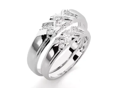 X-Pattern Diamond Ring Design Luxury Detailed Band 3DM and STL  3D print model