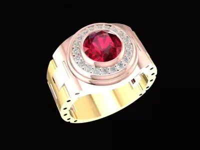 Luxury Mechanical Bezel Ring for Men 16 3D print model