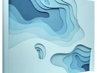 Decorativ panel wave 32 3D model
