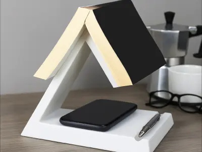 Triangle Book Holder Tablet Kindle Holder  Nightstand Book Stand 3D print model