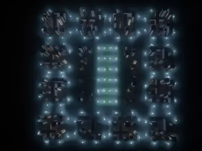 Paper City - Stylized Night Metropolis V2 Low-poly 3D model