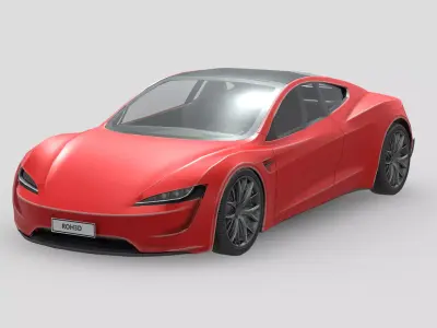 Tesla Roadster Low-poly 3D model