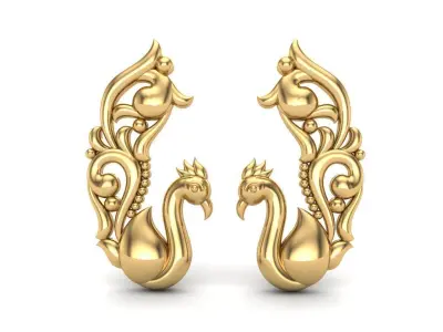 Peacock - Earring - Kundal - 240429 3D print model