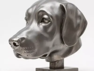 Dog head sculpture 3D print model