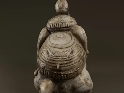 Balinese Ceremonial Elephant Statue Low-poly 3D model