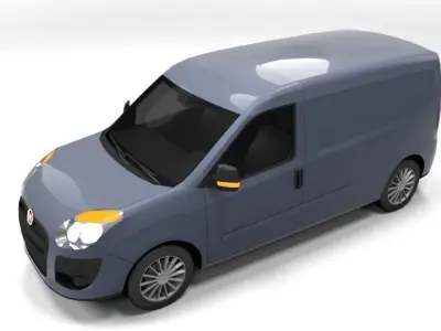 FIAT DOBLO CARGO LONG LOWPOLY Low-poly 3D model