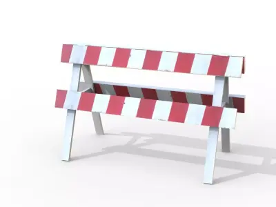 Road Block Low-poly 3D model