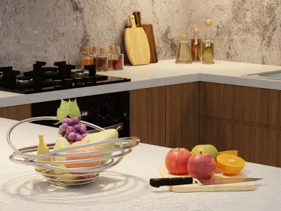 Kitchen isometric interior 3D model