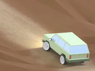 Offroad 4x4 jeep truck SUV Low-poly 3D model