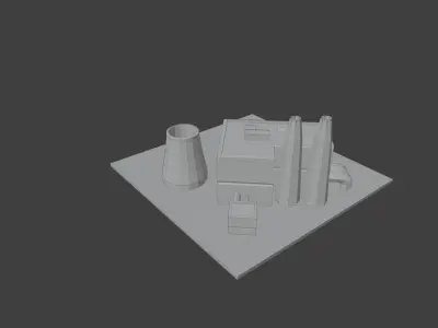 Factory Free low-poly 3D model
